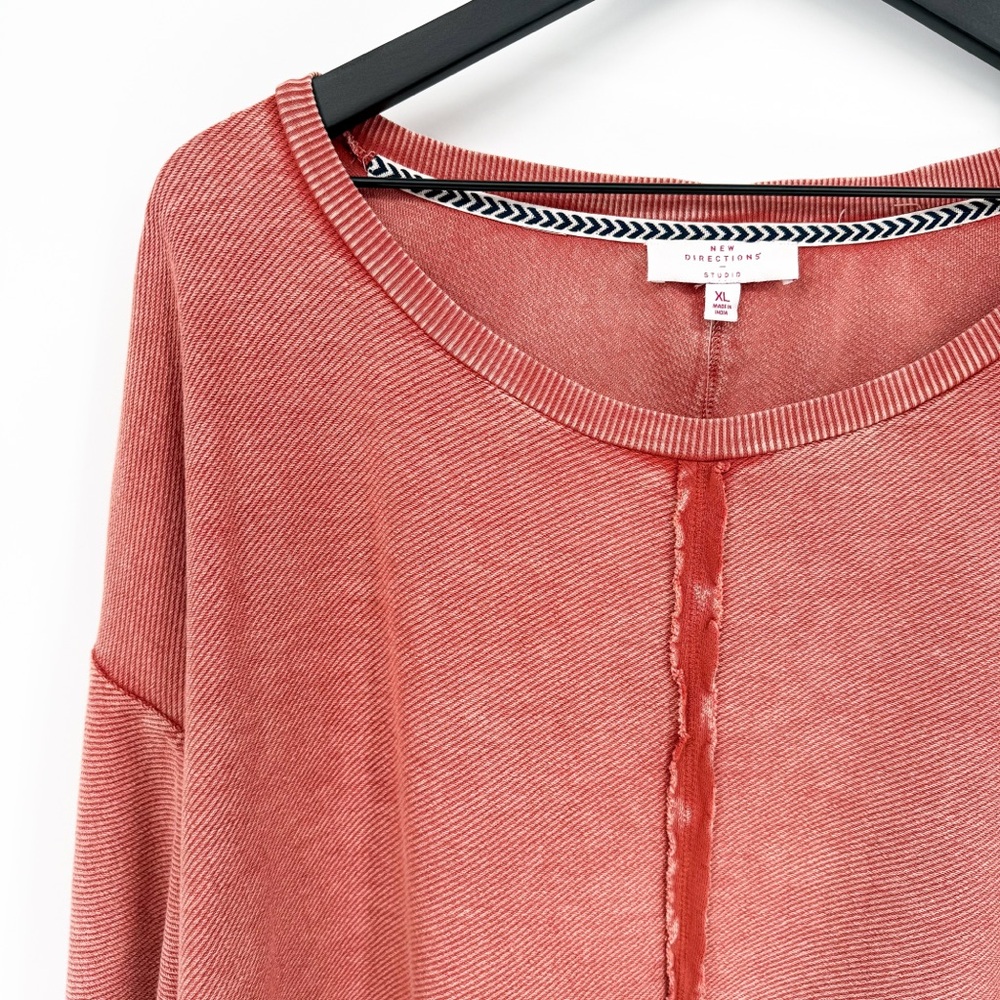 ☀️ 3/$25 NWT New Directions Loop T Pullover Sweatshirt in Cinnamon XL - Picture 2 of 10